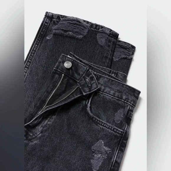 Mango ripped high-rise straight jeans NWT - Picture 6 of 7